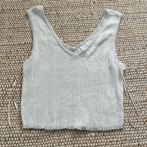 House of Harlow 1960 Tops - House of Harlow shimmer silver sparkle tank grey silver